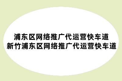 浦东区网络推广代运营快车道 新竹浦东区网络推广代运营快车道